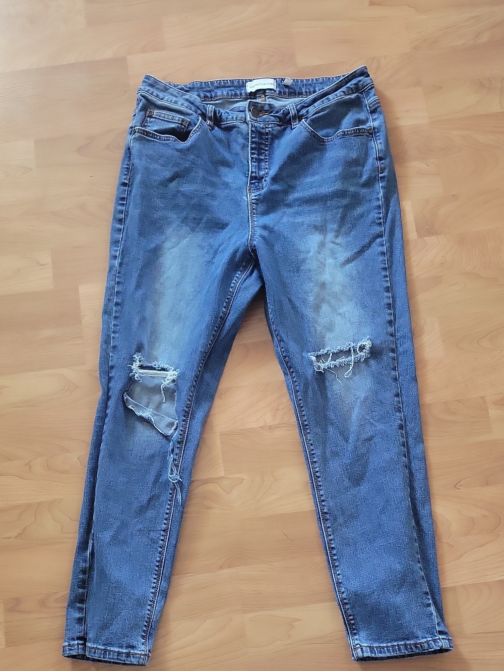 Gibson Latimer Distressed Blue Skinny Jeans Sz 12
